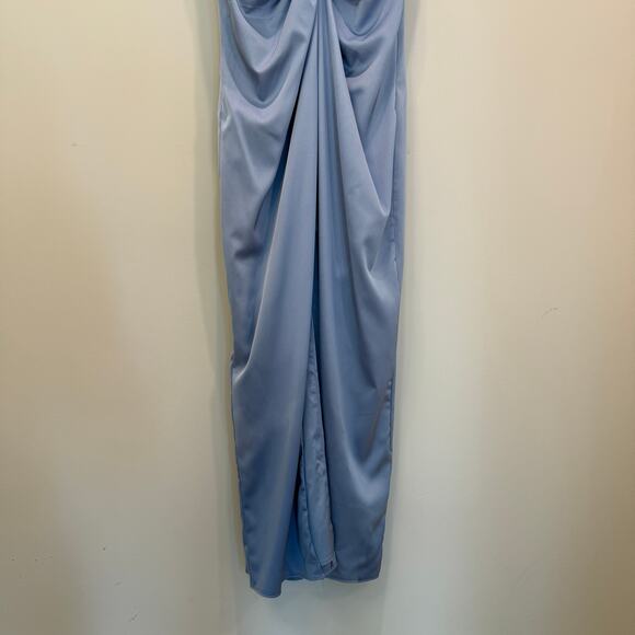 Abercrombie & Fitch Draped Twist-Front Maxi Dress Small Blue - Picture 11 of 14